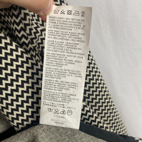 Maxmara Weekend MaxMara Black and White Chevron Blazer - Size Medium - Picture 12 of 15